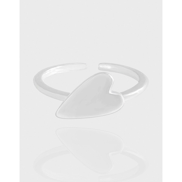 A42801 design simple heart adjustable sterling silver s925 heartshape ring