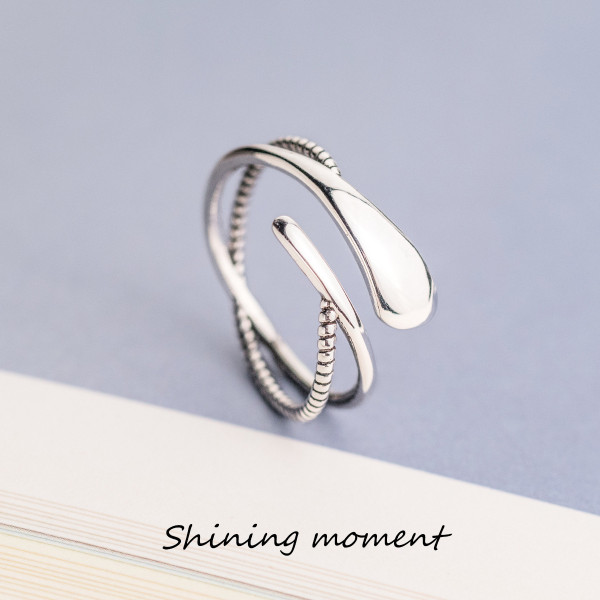 A39205 s925 sterling silver thai twist bar vintage design ring