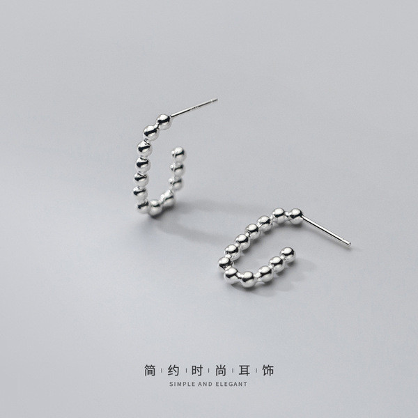 A31701 s925 sterling silver simple earrings