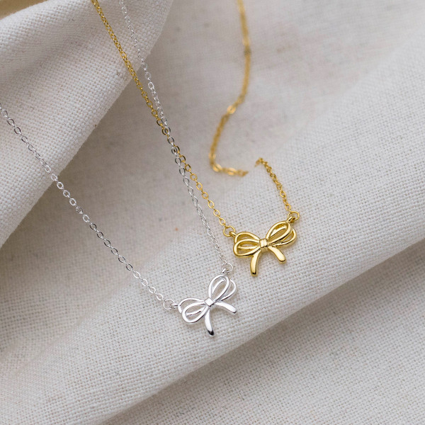 A44395 s925 silver trendy sweet double layered butterfly necklace