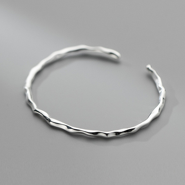 A34258 s925 sterling silver bangle chic unique simple bracelet