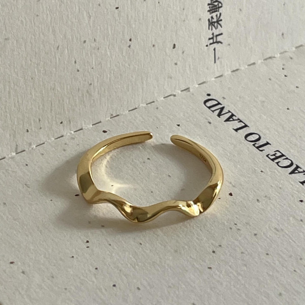 A45015 simple s925 sterling silver weave unique circle ring