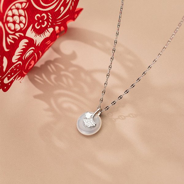 A34555 s925 sterling silver rhinestone silver circle necklace necklace