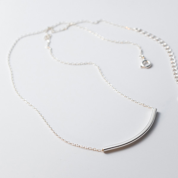 A39258 s925 sterling silver bar grade elegant necklace