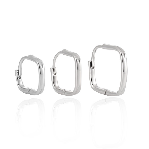 A43951 geometric square minimalist s925 sterling silver unique elegant earrings