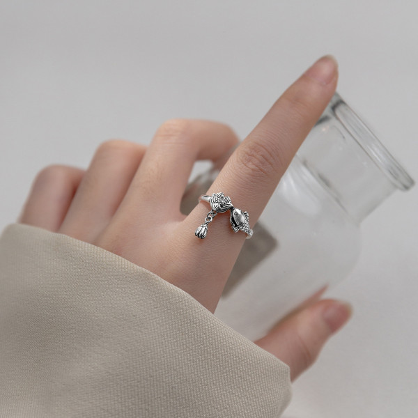 A36286 s925 sterling silver silver vintage chic adjustable ring
