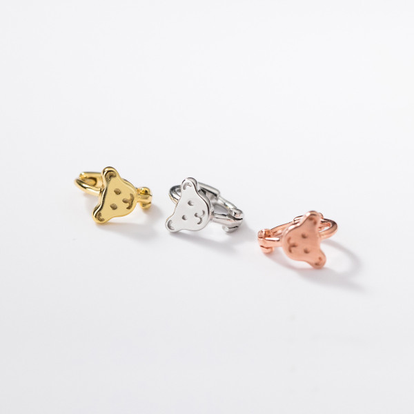 A37067 s925 sterling silver simple trendy cute bear chic sweet cuteM earrings