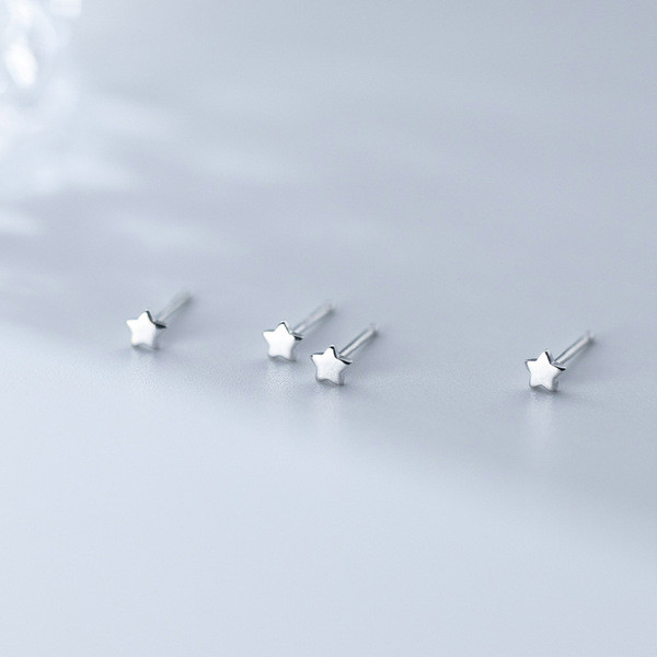 A34804 s925 sterling silver star cute earrings