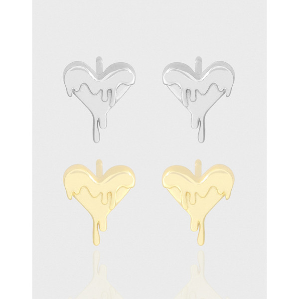 A43662 heart sterling silver s925 stud earrings