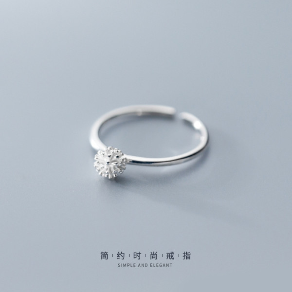 A45362 s925 silver simple trendy fashion adjustable ring