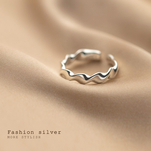 A32205 s925 sterling silver weave adjustable adjustable ring