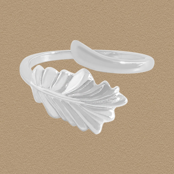 A44663 tree leaf adjustable sterling silver s925 fashion ring