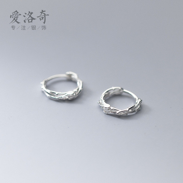 A32237 s925 sterling silver chic unique tree braided earrings