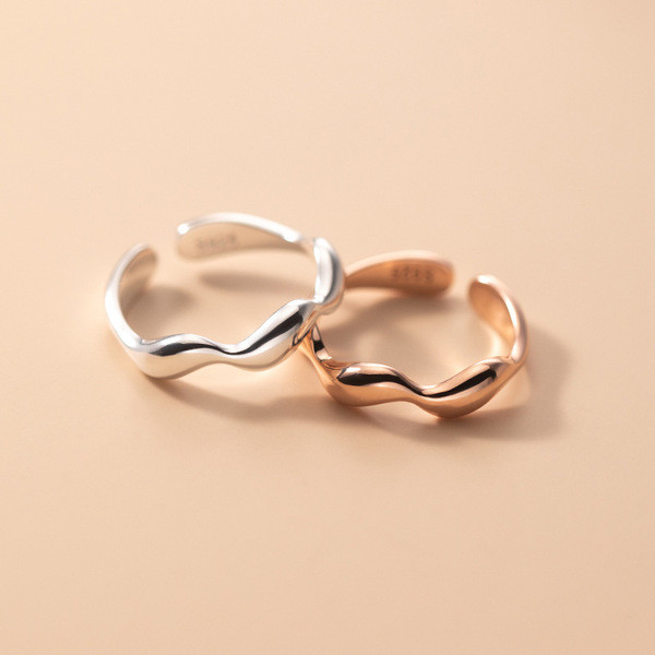A32111 s925 sterling silver fashion weave chic trendy sweet geometric ring