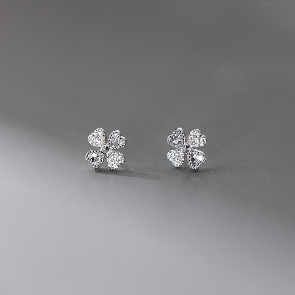 A43370 s925 sterling silver heart rhinestone stud fashion sweet earrings