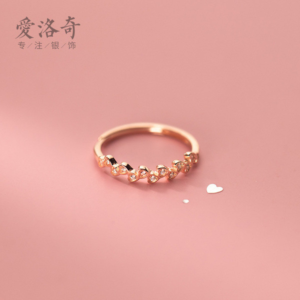 A33520 s925 sterling silver chic heart ring