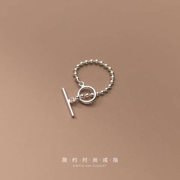 A34353 s925 sterling silver bead chainOT ring