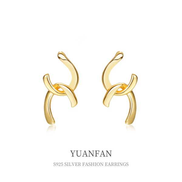 A37109 s925 sterling silver doubleC earrings