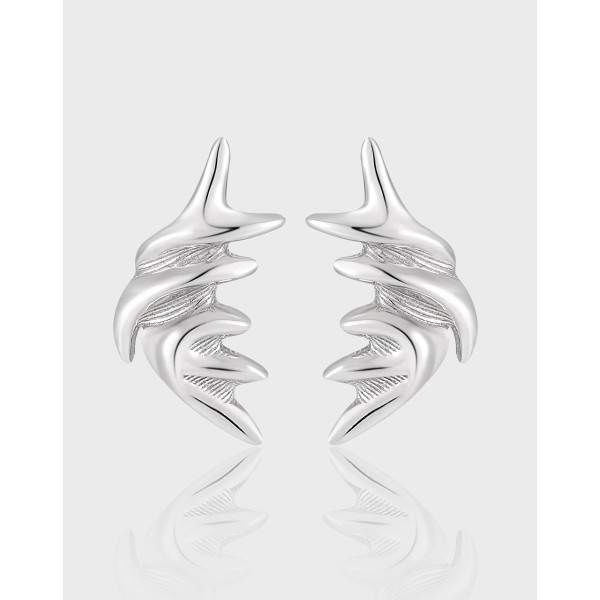 A41212 unique simple wing s925 sterling silver stud earrings