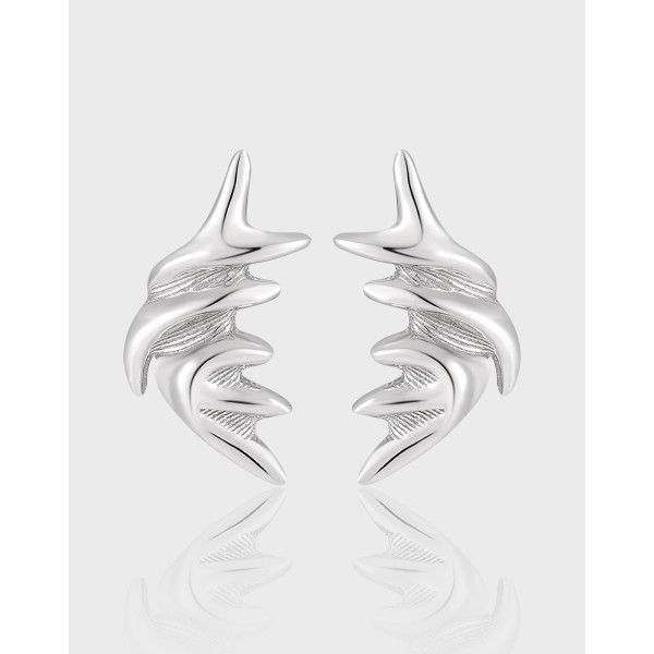 A41212 unique simple wing s925 sterling silver stud earrings