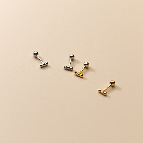 A33801 s925 sterling silver simple earrings