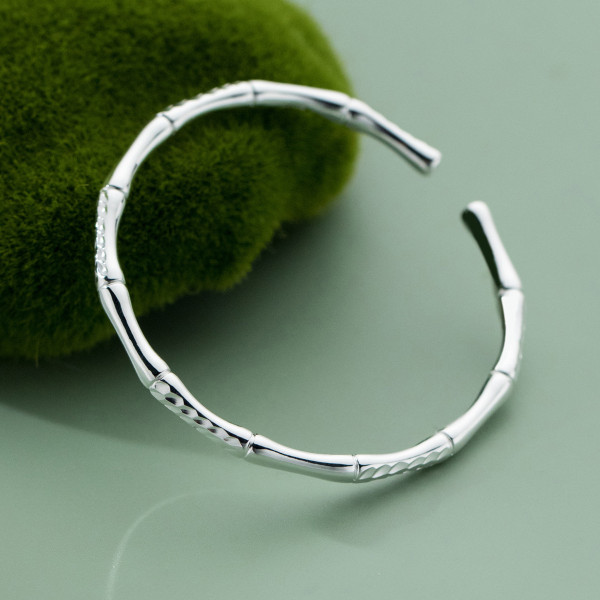 A39034 silver simple bangle adjustable bracelet
