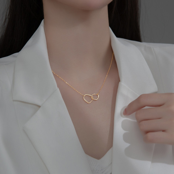 A35398 s925 sterling silver irregular simple necklace