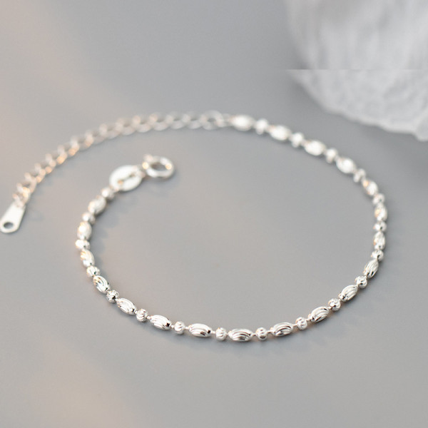 A34983 s925 sterling silver trendy oval chic bracelet