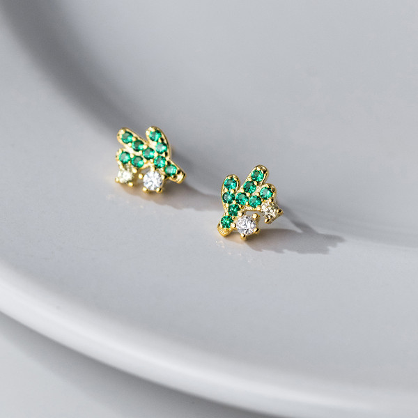 A38180 s925 sterling silver rhinestone stud trendy design earrings