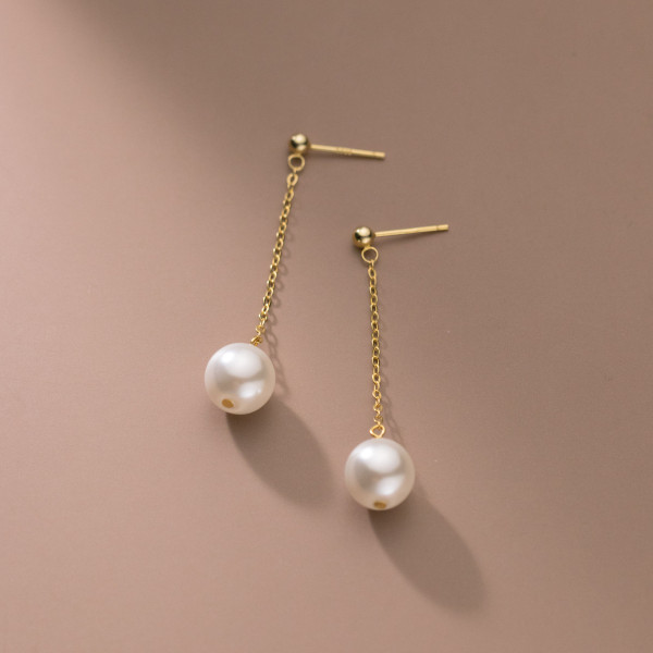 A36880 s925 sterling silver pearl earrings