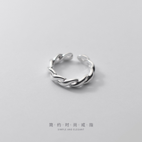A34368 s925 sterling silver bar unique ring
