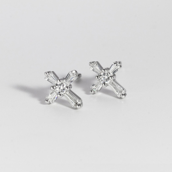 A40597 s925 sterling silver stud rhinestone design earrings