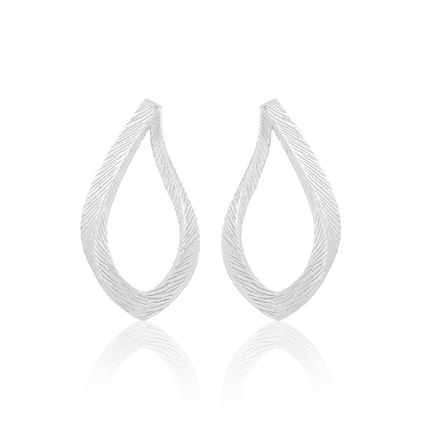 A42368 chain stripe stud s925 sterling silver unique elegant hollowed earrings