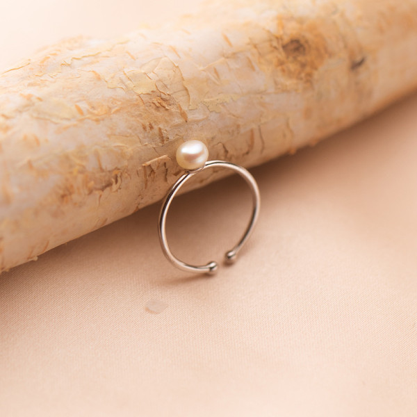 A36303 s925 sterling silver pearl simple chic cute ring