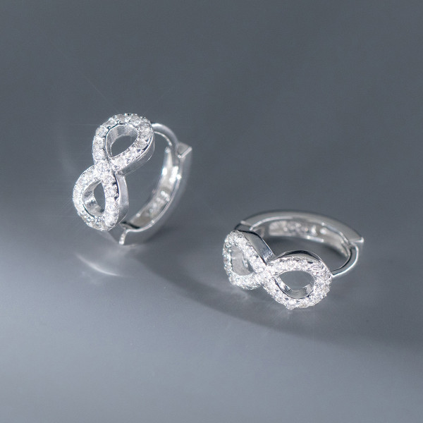 A41062 s925 sterling silver rhinestone simple earrings