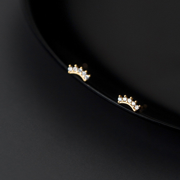 A31811 s925 sterling silver cute unique rhinestone earrings