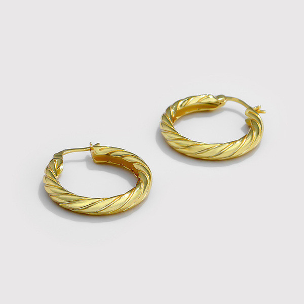 A33588 925 sterling silver unique twist earrings