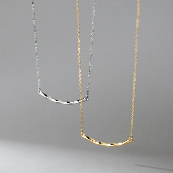 A36905 s925 sterling silver bar necklace