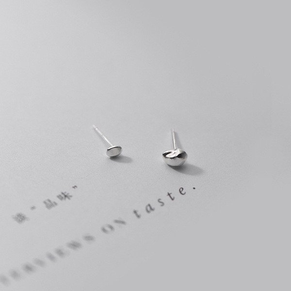 A33842 s925 sterling silver trendy simple asymmetric stone irregular earrings
