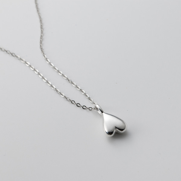 A41903 s925 sterling silver heart pendant simple design