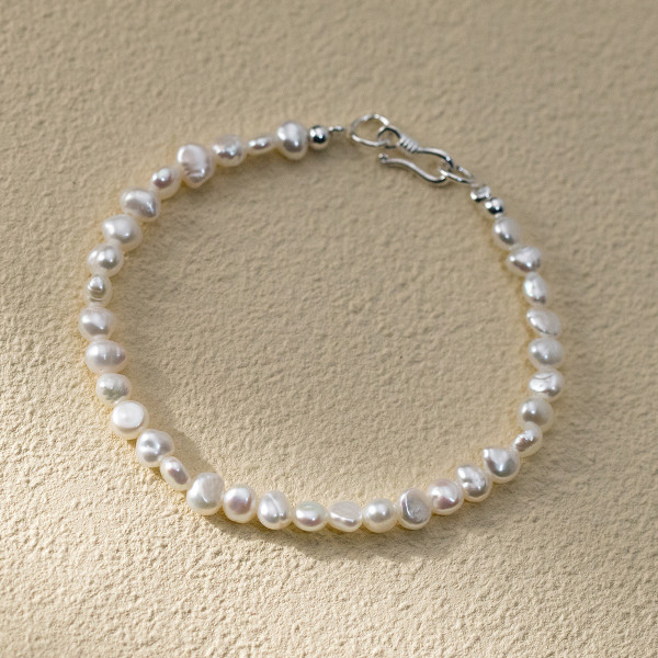 A43439 s925 silver elegant trendy pearl charm design bracelet