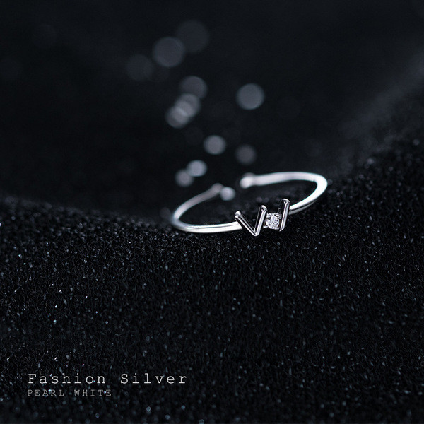 A33563 s925 sterling silver letter ring
