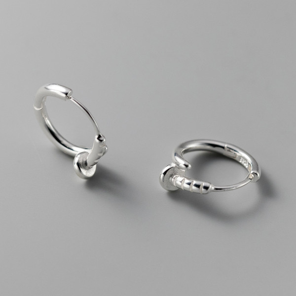 A38161 s925 sterling silver circle unique earrings