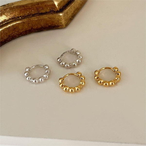 A38838 sterling silver bead simple fashion stud earrings