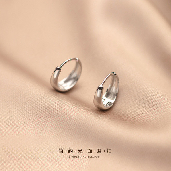 A32345 s925 sterling silver unique circle chic trendy earrings