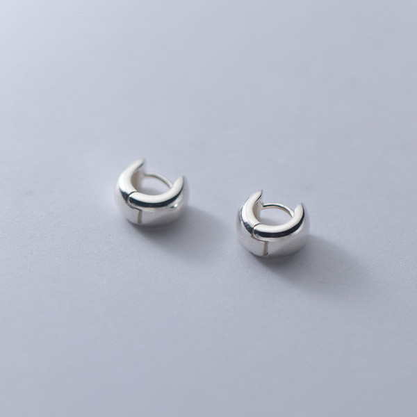 A34720 s925 sterling silver wide trendy simple earrings