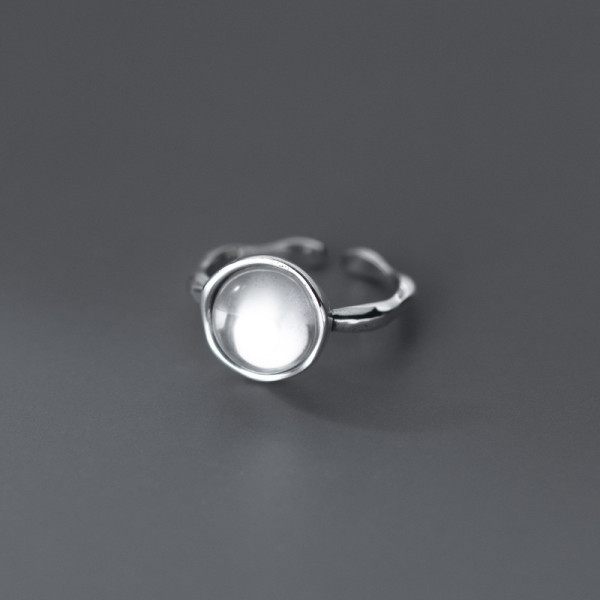 A35104 s925 sterling silver circle unique ring