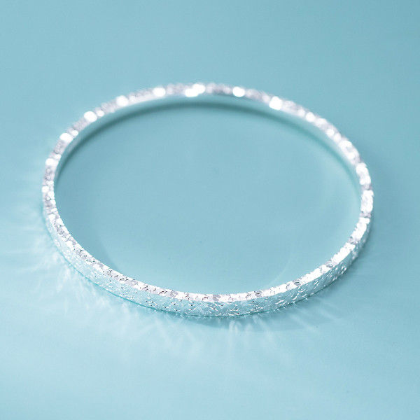 A46027 silver dainty simple bangle bracelet