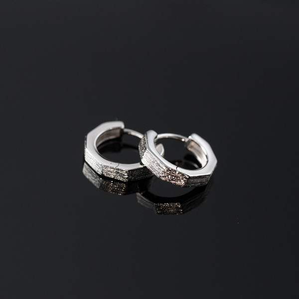 A44415 s925 sterling silver dainty simple unique matte finish circle stud earrings