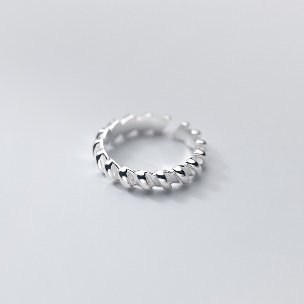 A32095 s925 sterling silver twist bar unique chic ring